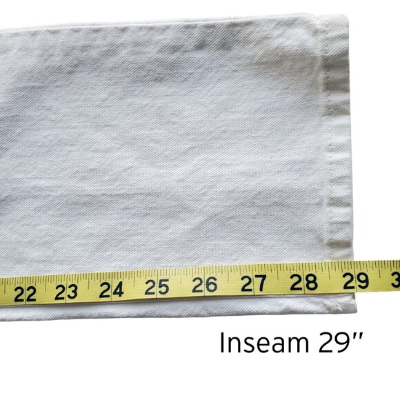 7 for All Mankind Peggi  High Rise Tapered Straight Leg Jeans White Size 29 - Picture 14 of 16